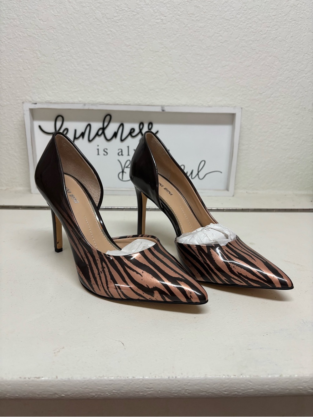 Gianni Bini Copper Zebra Pointed-Toe Stiletto Pumps